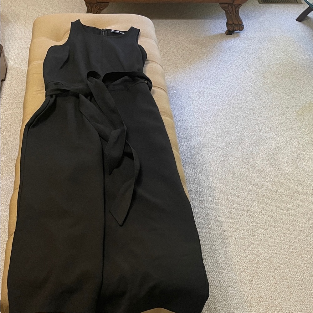 GAP Elegant Black Maxi Dress with Waist Tie